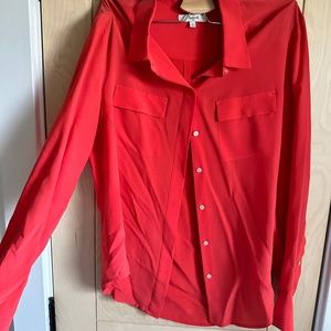 Madewell Silk Poppy Button Down Top Size S